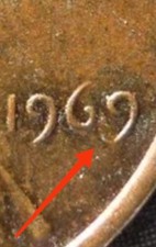 ONE 1 CENT 1969 S AMERICA CENTESIMO SDOPPIAMENTO MECCANICO DOUBLE LETTERING