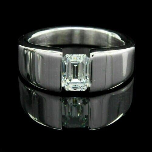Anello solitario uomo placcato