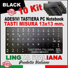 Adesivi per Tastiera Lingua Italiana Lettere Pc Notebook (10 Kit) tasto 13x13mm)