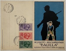 MOSCHETTO REGOLAMENTARE BALILLA FABRICA ARMI BRESCIA CARTOLINA VIAGGIATA IN RSI