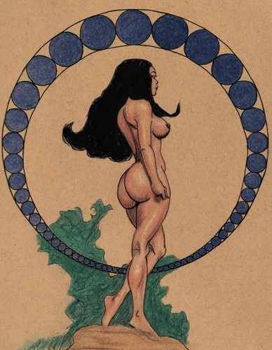Disegno figura nudo femminile