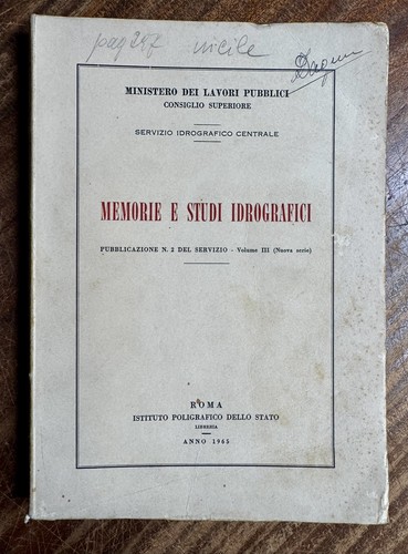 Memorie studi idrografici - studi,