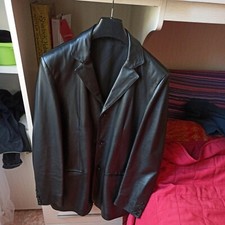 Giacca uomo Nera 100% pelle Made In Italy Taglia 50 modello anni 90