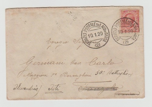 Busta servizio postale lago - postale, di