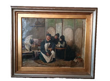 dipinto antico XIX secolo scuola italiana "IL CIABATTINO"