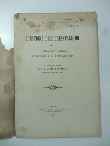 Questione dell orientalismo - questione, dell'orientalismo