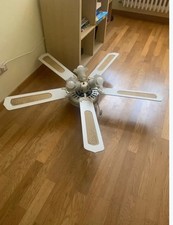 Ventilatore da soffitto 5 pale in legno Bianco 4 luci Vinco 70900