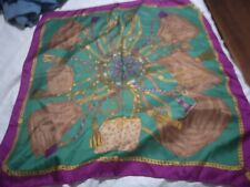 foulard borbonese seta pura fucsia e verde brillante