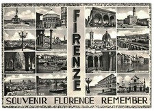 FIRENZE citta'- SOUVENIR- VEDUTINE su cartolina NV- ediz. DE MARIA