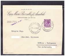 Busta Intestata Crevacuore S. Rocco Lanificio Gian Mario Bozzalla 1958 KYA466