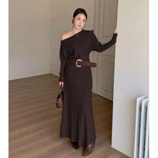 Completo Marrone Gonna Lunga E