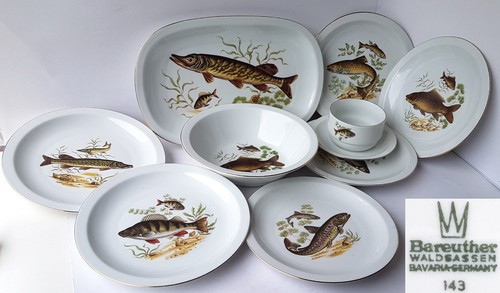 Servizio pesce porcellana
