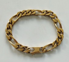 Braccialetto mamella grande vintage maglie figaro placcato oro