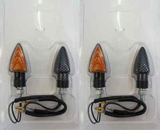 2 COPPIE FRECCE CARBON GAMBO CORTO OMOLOGATE UNIVERSALI DUCATI Monster 620