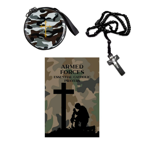 Astuccio rosario militare nero