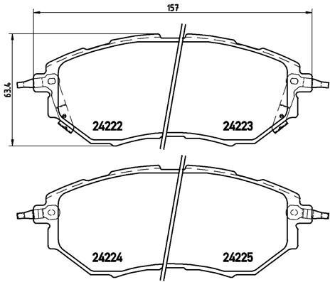 Brembo p78017 kit - kit, pastiglie