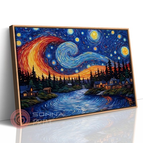 Van gogh villaggio - villaggio, notte