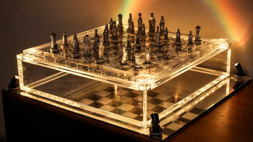 Scacchiera plexiglass con - scacchiera, in