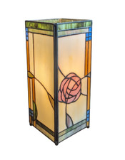 Lampada da tavolo quadrata stile Tiffany Mackintosh 27 cm