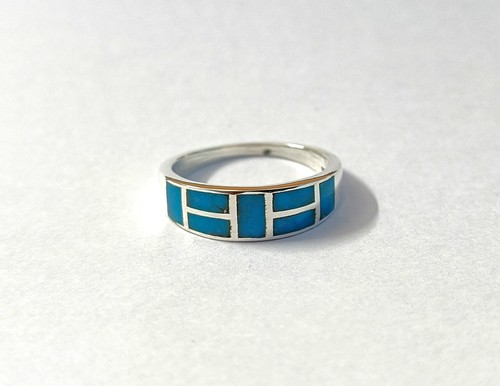 Anello intarsiato turchese blu