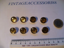 8 BOTTONI STEMMA MARINA REALE METALLO SMALTO BLU ORO CM 1,5 SARTO GILET POLO