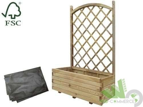 Fioriera legno con pannello - fioriera,