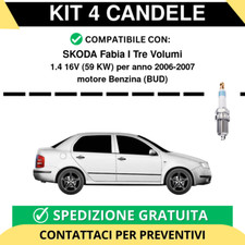 KIT 4 CANDELE per SKODA Fabia