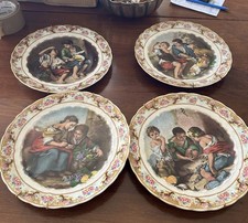 4 Pianti Vintage In Porcellana