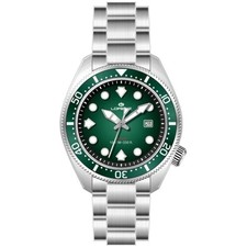 Orologio Uomo LORENZ 26169HH Bracciale Acciaio Verde Sub 100mt