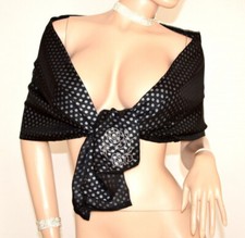 Stola donna foulard nera pois