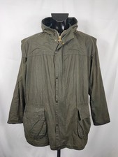 Barbour Classic Durham verde con cappuccio C48/122 cm Green Hooded waxed durh...