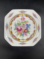 Vassoio piatto torta portate centrotavola ottagonale t Limoges DEPOS fiori oro