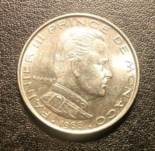 Moneta da un franco Monaco 1966 