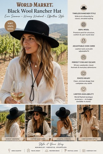 Cappello rancher lana nero - rancher,