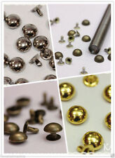 Da 50 a 1000pz borchie semisfere rivetto scelta argento/oro/bronzo 10mm +punzone