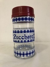 FERRERO NUTELLA BARATTOLO CONTENITORE VASO IN VETRO ZUCCHERO COLORE BLU  ANNI 70