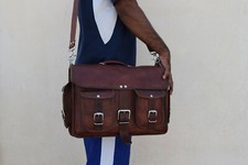 15 in pelle valigetta borsa messenger ufficio laptop borsa a tracolla scuola