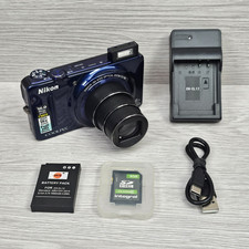 Nikon Coolpix S9200 16,0 megapixel fotocamera digitale - blu + batteria, caricabatterie, SD 8 GB