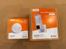 Netatmo Videocamera Esterno Nera con Faretto e Sirena  + Sensore Fumo da Interno