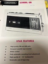 GRUNDIG C2000L GB SPEC SHEET