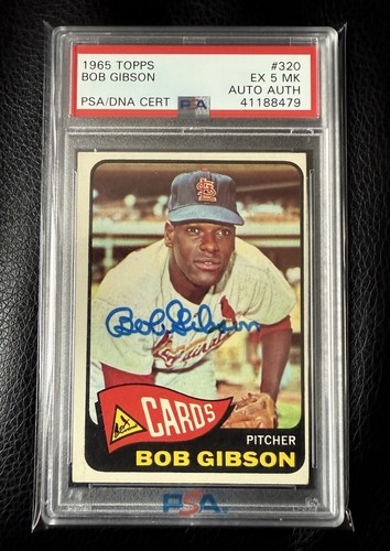 Bob gibson 1965 topps psa - 1965, psa/dna
