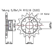Pignone 16 denti per MV Agusta