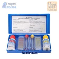 CONTROLLO KIT ANALISI ACQUA CLORO PH PER PISCINA REAGENTI OTO PHENOL RED MARIS