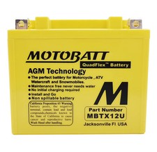 MBTX12U BATTERIA MOTOBATT POTENZIATA 14 AH AGM QUADRO Qooder 4 400 2019 2020