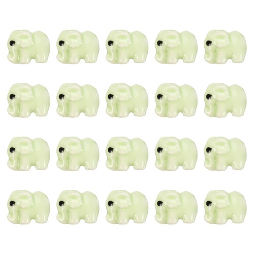Porcelain elephant beads - porcelain,