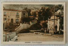 CARTOLINA SASSANO SALERNO PIAZZA FONTANELLA ANIMATA INIZI '900 FORMATO PICCOLO