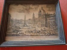 quadro antico veduta di piazza navona roma