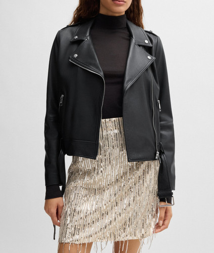 Giacca pelle nera - pelle, biker