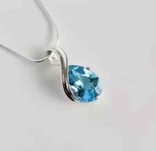 Ciondolo solitario topazio blu