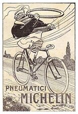 PUBBLICITA' 1918 MICHELIN BIBENDUM OMINO GOMME PNEUMATICI BICICLETTA CICLISMO